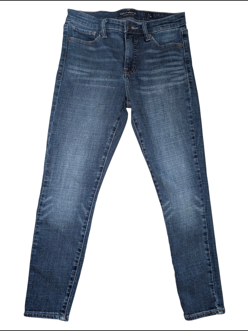 Lucky Brand Ava Crop Women's 2/26 Skinny Jeans Dark Blue Denim